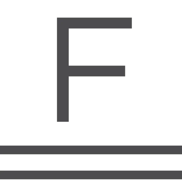 F logo with parallel lines beneath