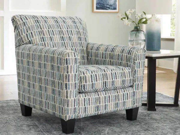 Modern patterned armchair in stylish living room