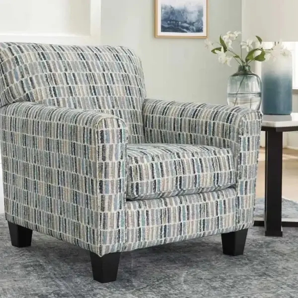 Modern patterned armchair in stylish living room