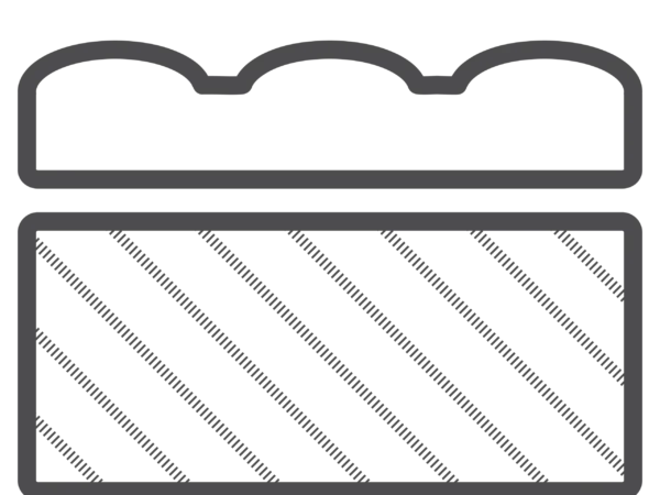 Lego brick illustration, black and white striped design.
