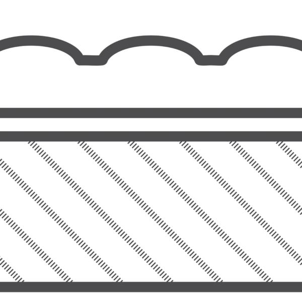 Lego brick illustration, black and white striped design.