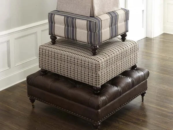 Stacked ottomans with various patterns