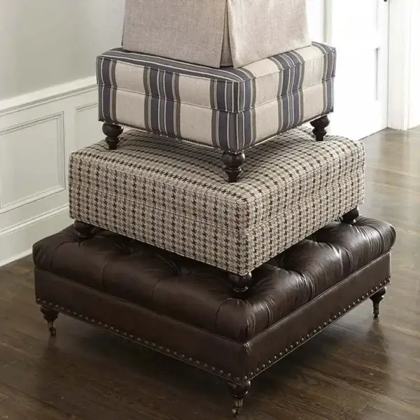 Stacked ottomans with various patterns