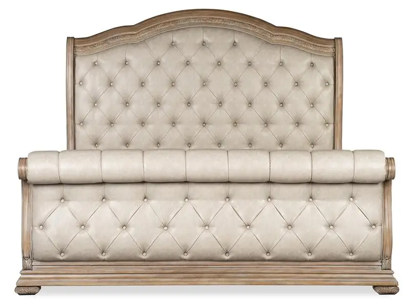 146ddd6d1f5f188a11bb711a98300fe5 Marisol B5132-62H Wood King Sleigh Bed Upholstered Headboard SU - Image 1