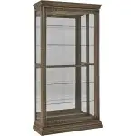 PFC Living Room Sliding Door Curio with Glass Shelves P021784