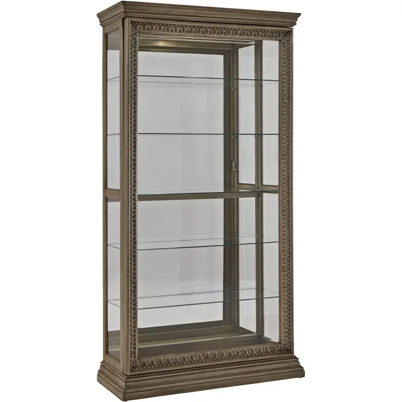 34bb2e4d21920ac57577b92a14b70e80 PFC Living Room Sliding Door Curio with Glass Shelves P021784 - Image 1