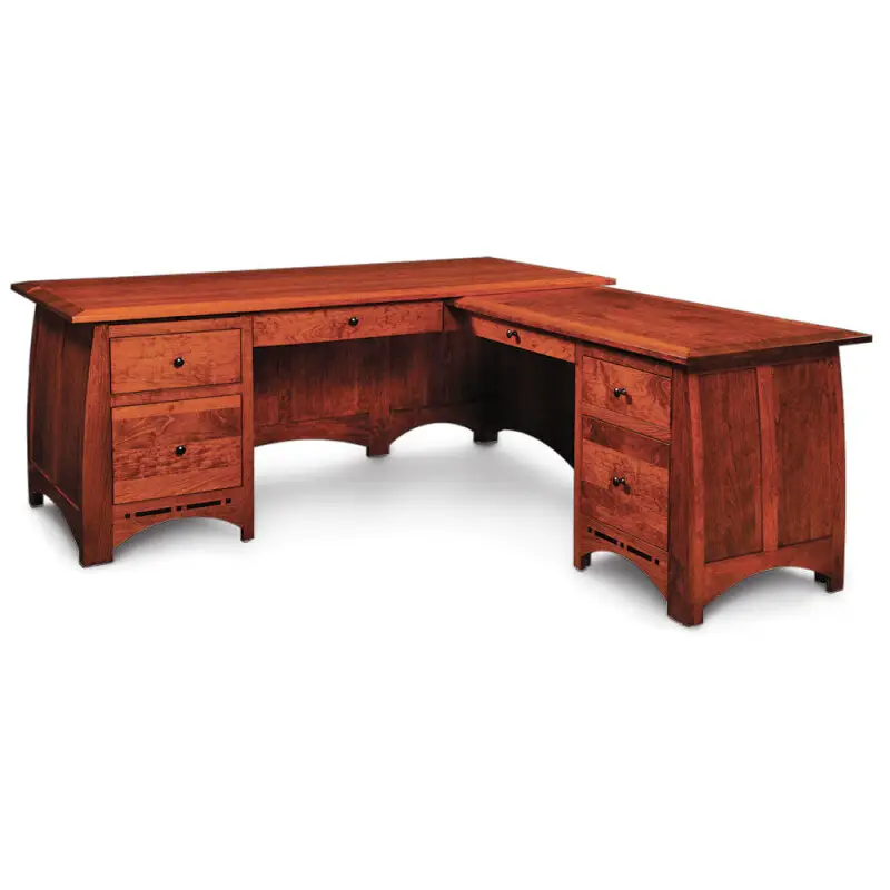 3c76df93d208b3cde2723e56b08de8e6 Aspen L-Shape Desk with Inlay - Left Return - Image 1
