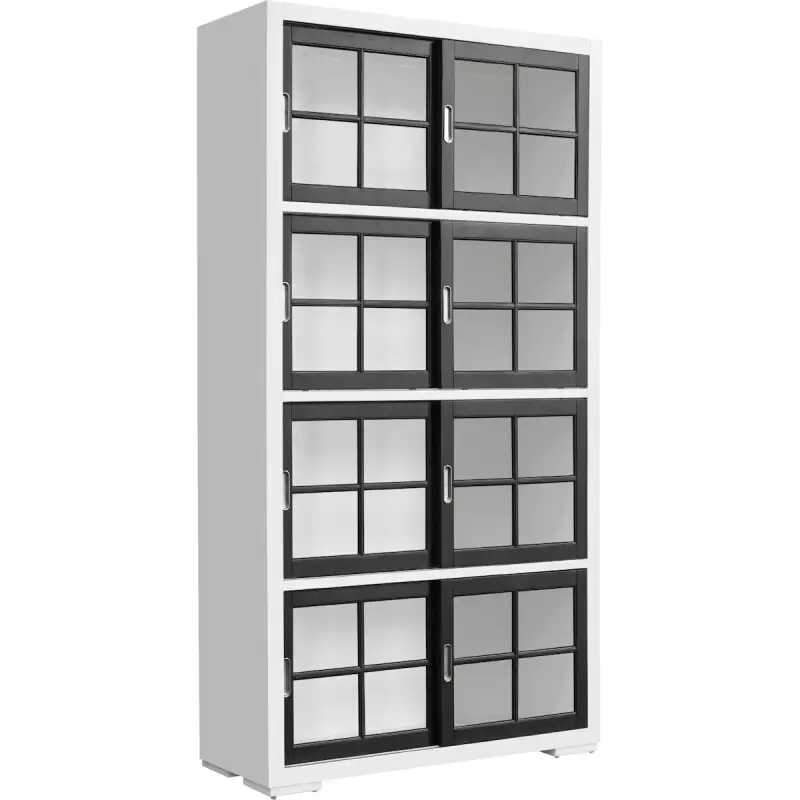 5e496c80c1898ff074e55a66816255ac PFC Home Office Contemporary 4-Shelf Sliding Door Bookcase P021773 - Image 1