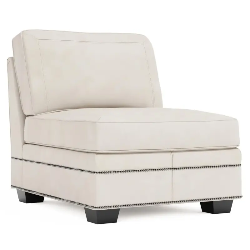cd4d3bbf644ff6fe3419f4e7a17f024f Grandview Leather Armless Chair Without Pillows - Image 1