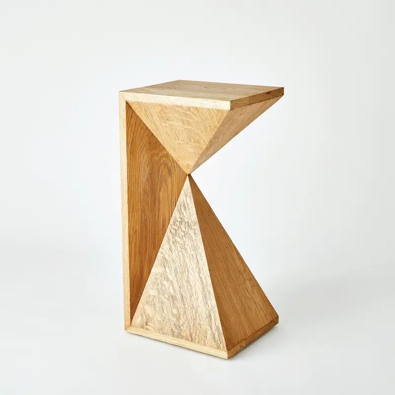 0a8d1c50ea2b54c04c4489f7041856c5 Asymmetrical Angle Side Table-oak - Image 1