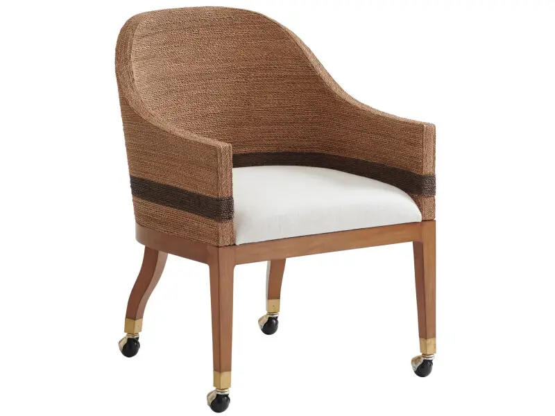 0d02a8911123b3a6e8af83470e8baf2e Palm Desert Dorian Woven Arm Chair With Casters - Image 1