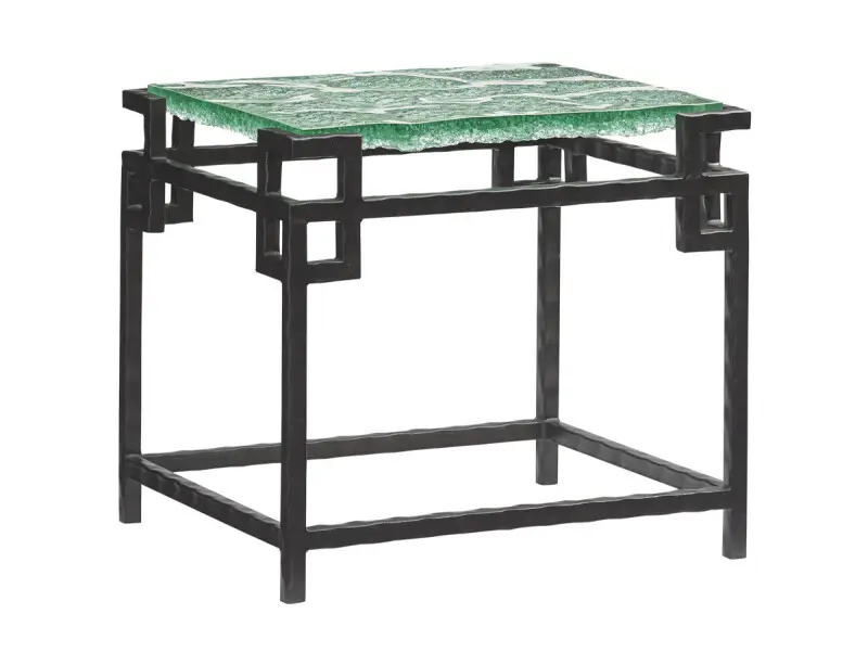 1f95286ba25a46a6458de25ac42227a5 Island Fusion Hermes Reef Glass Top End Table - Image 1
