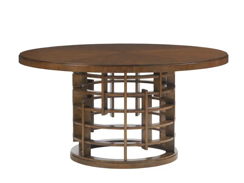 212787ff9c44fab9545e0f9616805177 Island Fusion Meridien Round Dining Table With Wooden Top - Image 1