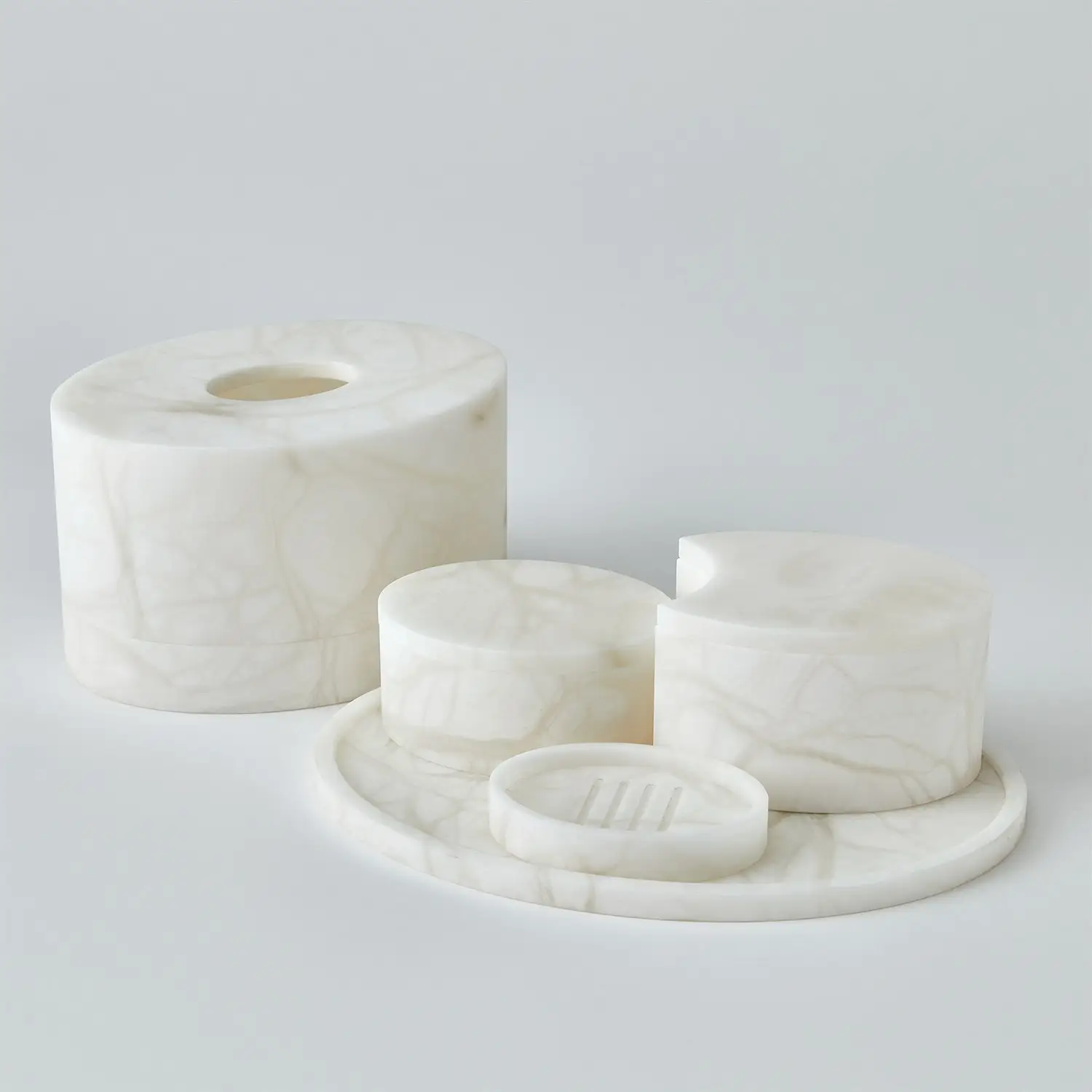 544e6066777798c4dfe4b03c8f7fda1a Elena Oval Tissue Box-Alabaster 331922 - Image 1