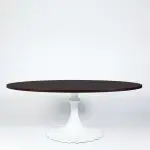 Flute Table 78 Walnut Top W/34 White Base