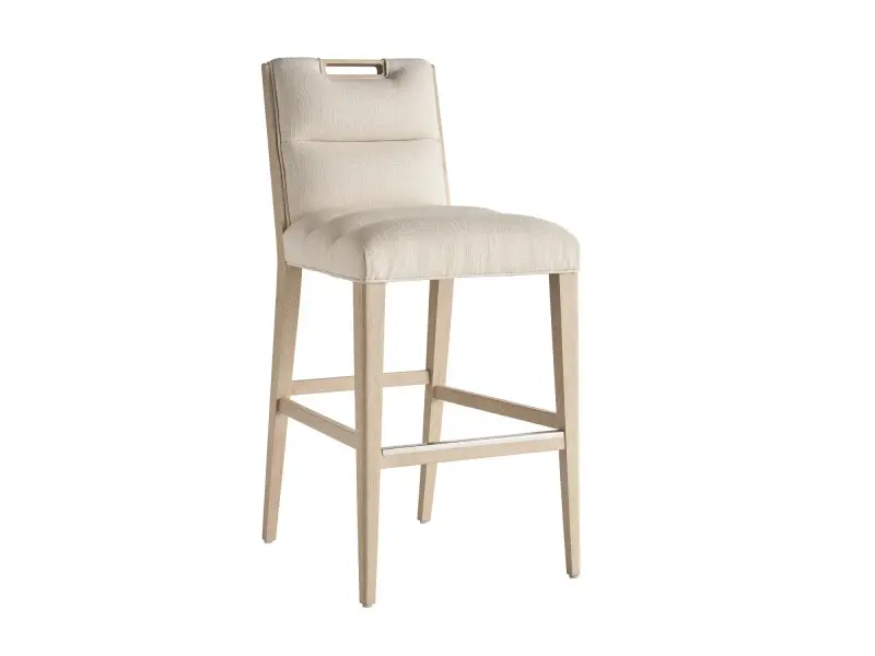 7c9f7195672ced849ada4d5716bd4460 Sunset Key Greer Channeled Upholstered Bar Stool - Image 1