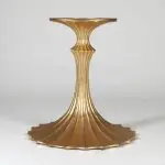 Flute Table 96 Walnut Top W/26 Gold Leaf Base - Image 3