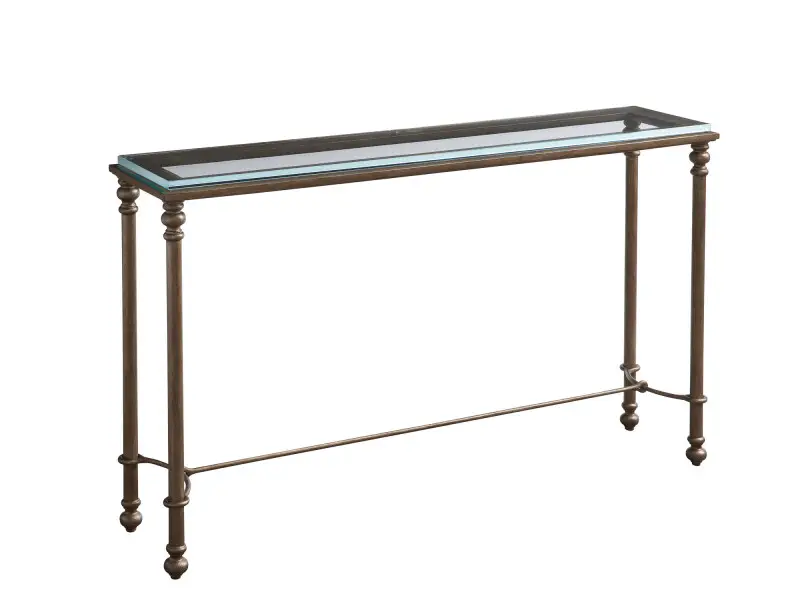 e87dac313d90a9ebb012b32db8905635 Laguna Bluff Metal And Glass Console - Image 1