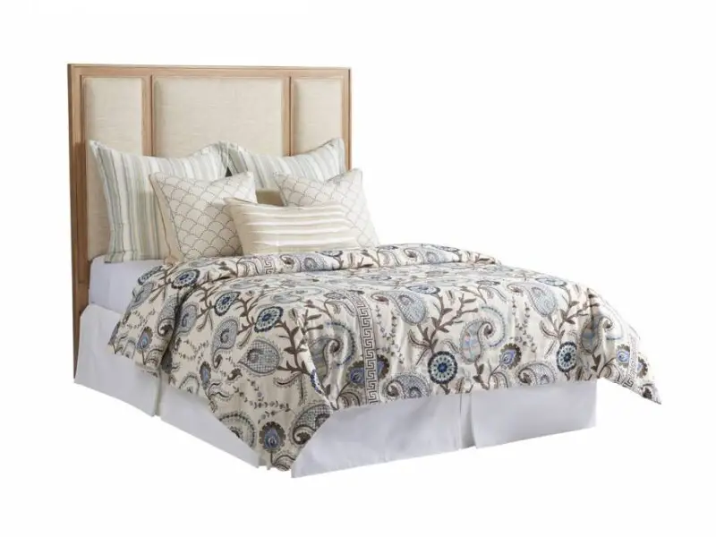 ec301e821ddb223a615e5471c1bd0b9a Newport Crystal Cove Upholstered Panel Bed - Queen Headboard 920-133HB - Sandstone - Image 1