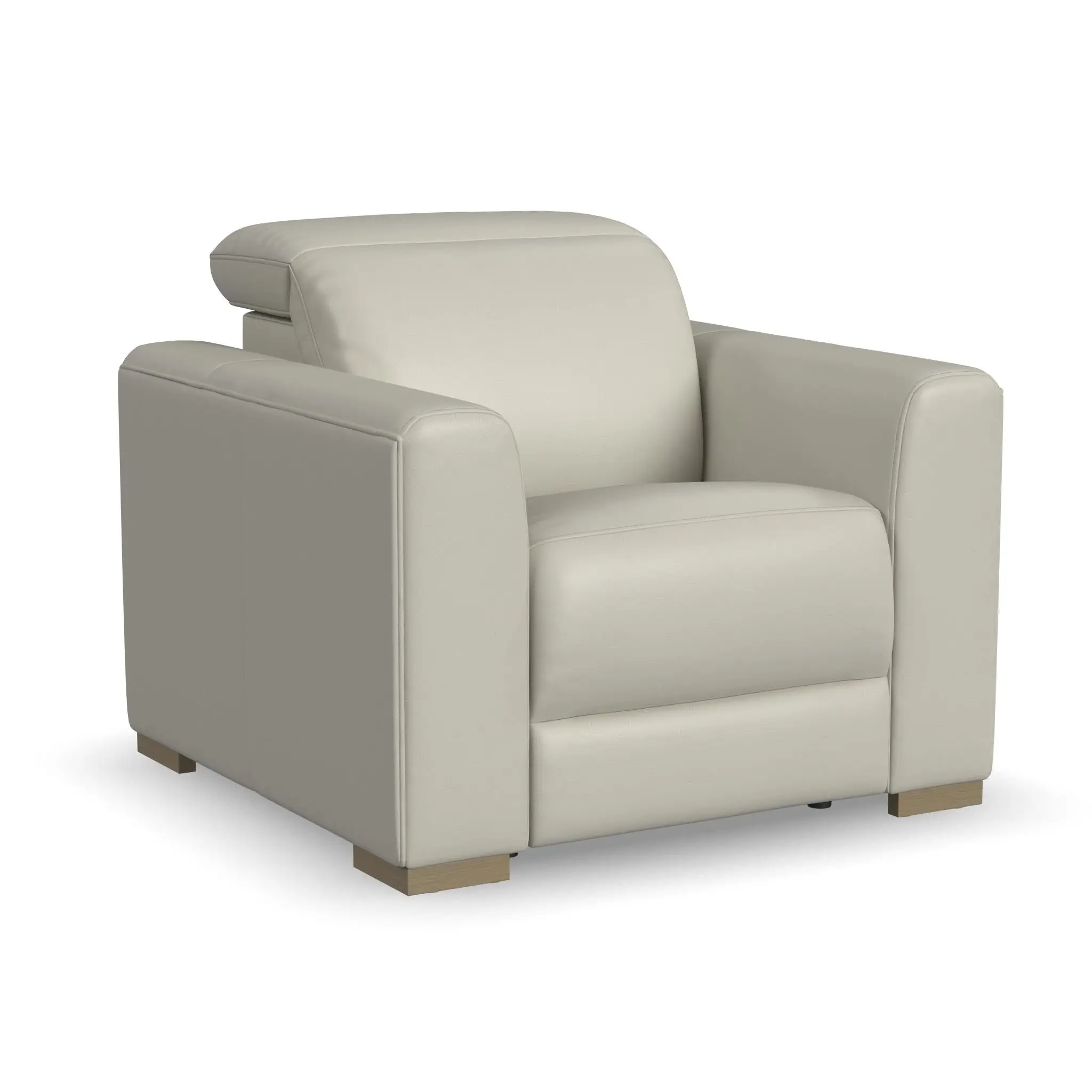 007afac9af19383aac20b7ac1e3f8aaf Aurora Coconut Milk Leather Power Recliner with Power Headrest - Image 1