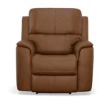 Henry Caramel Leather Power Recliner with Power Headrest & Lumbar - Image 3