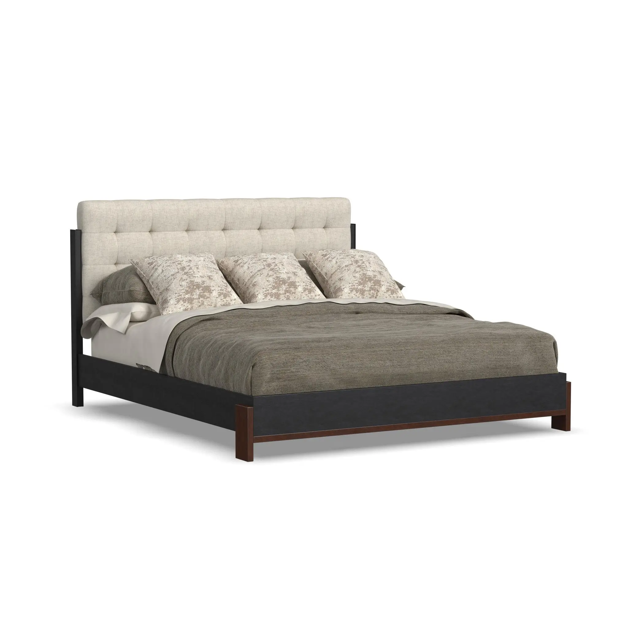 0625ba36dd0ee833121a9bedbe0c6e3c Waterfall Black King Upholstered Bed - Image 1