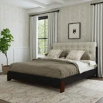 Waterfall Black Queen Upholstered Bed - Image 3