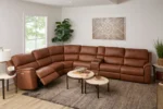 Henry Leather Power Reclining Sectional with Power Headrests & Lumbar - Image 3