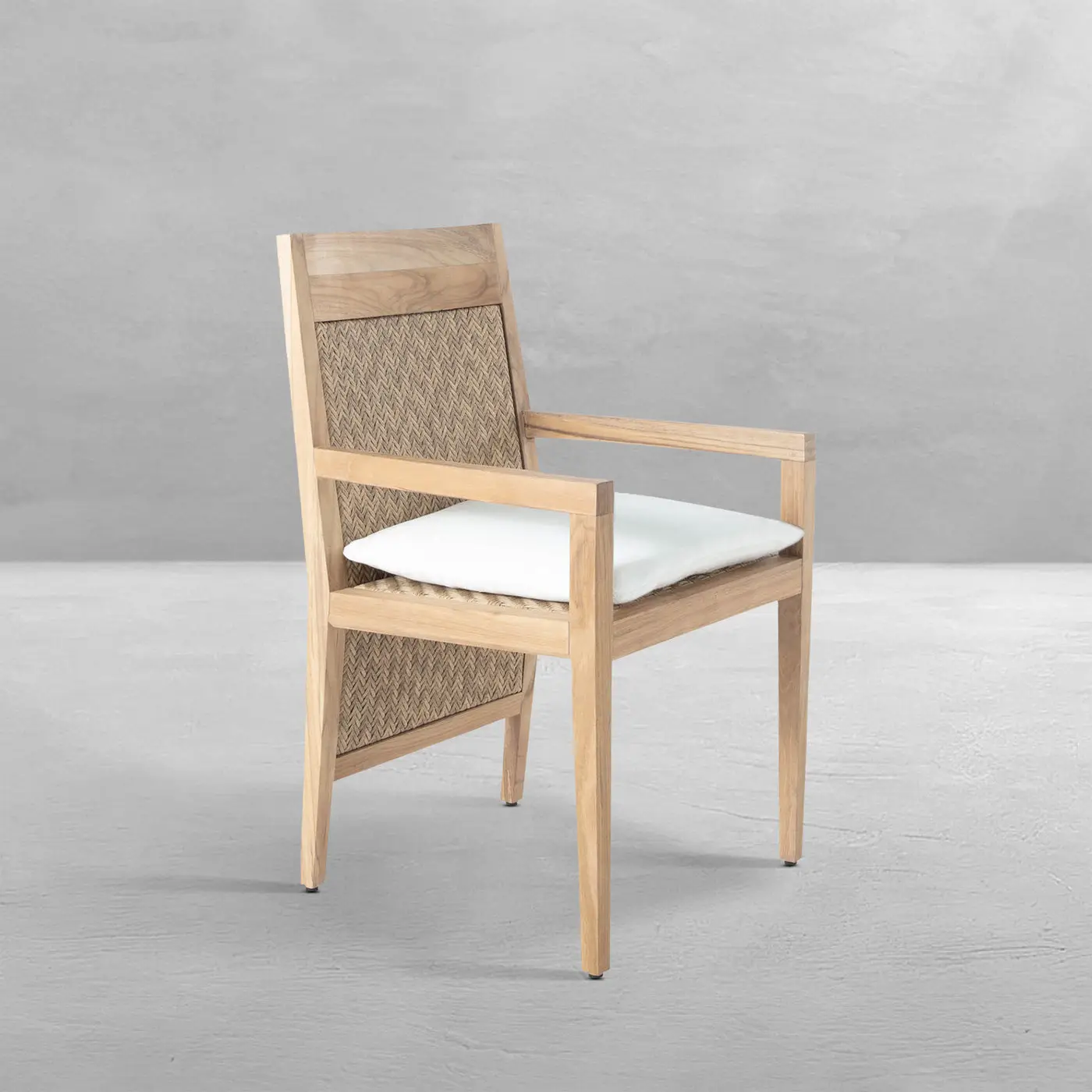 Savannah N-dura Resin Wicker Outdoor Teak Arm Chair