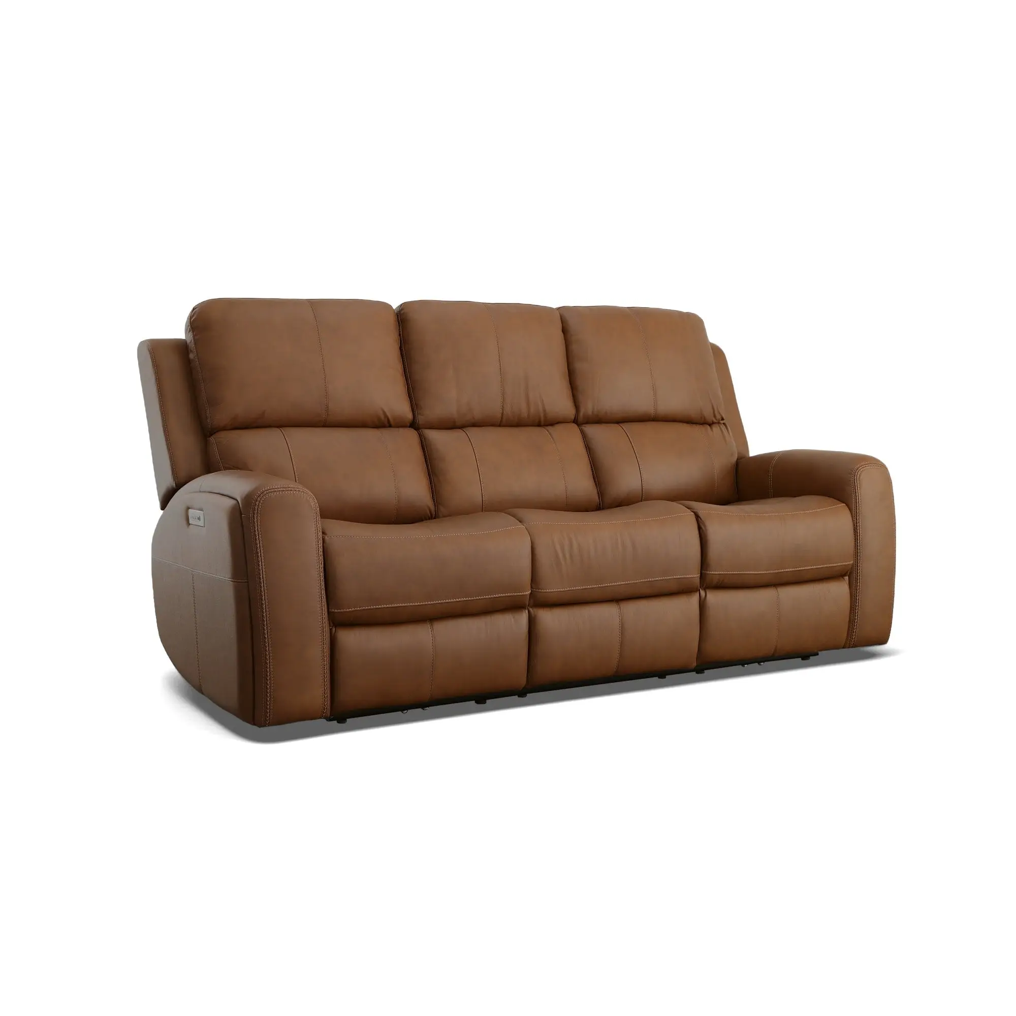 1c79b54dc3a81863981c5d137f12e78b Linden Caramel Leather Power Reclining Sofa with Power Headrests & Lumbar - Image 1