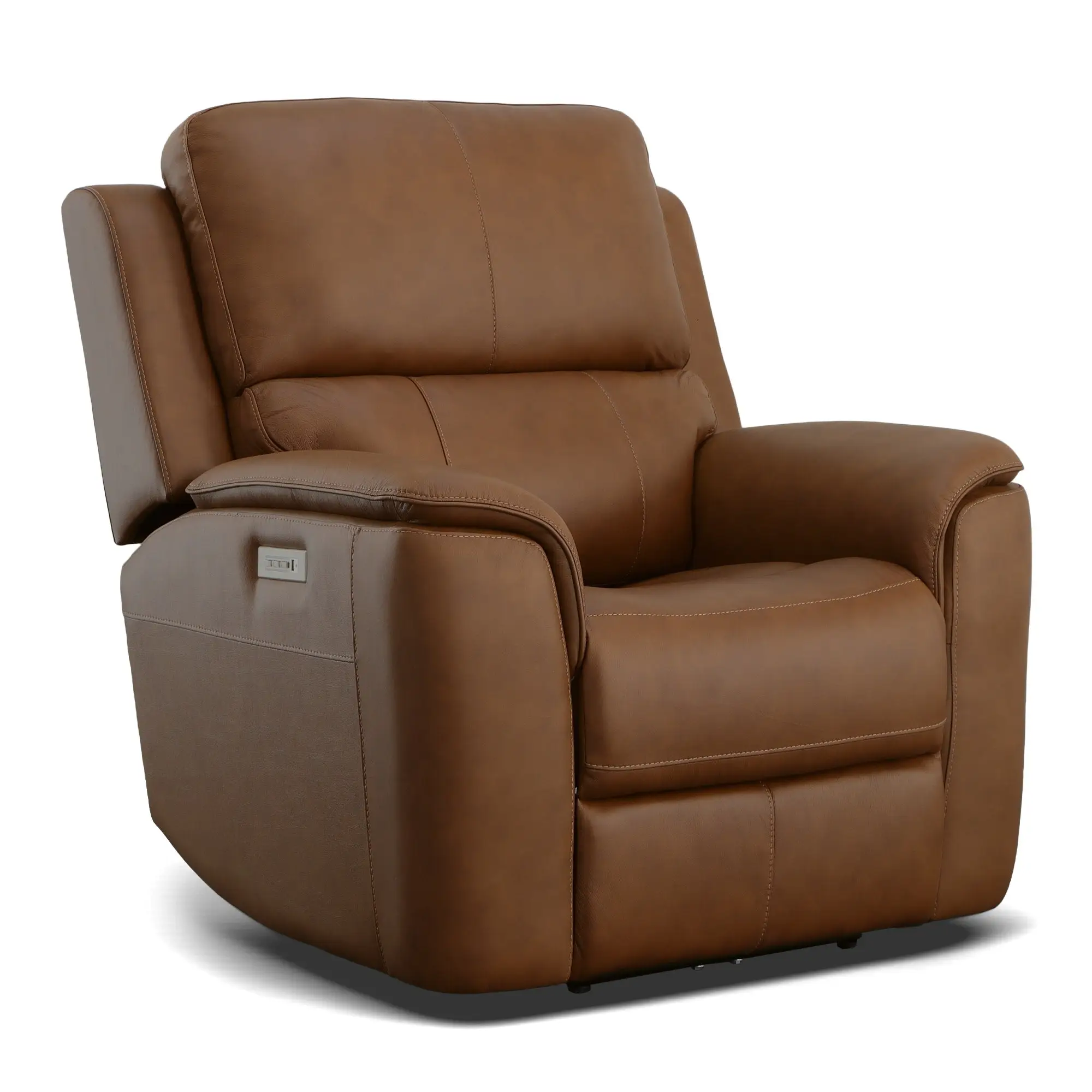 1dea41024b1b76215a1b9267c201f383 Henry Caramel Leather Power Recliner with Power Headrest & Lumbar - Image 1