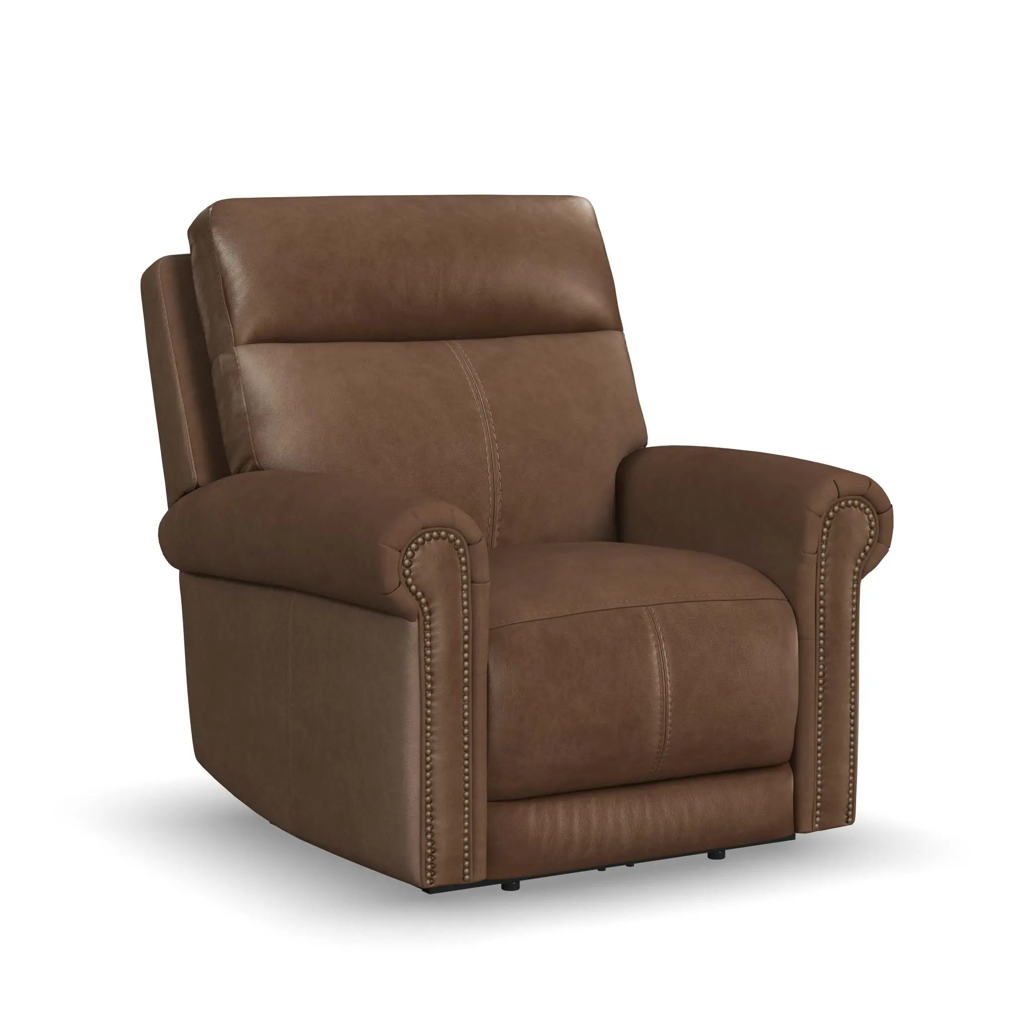 1f12be7437a82989534b960fa46ed113 Alexander Leather Power Recliner with Power Headrest & Lumbar - Image 1