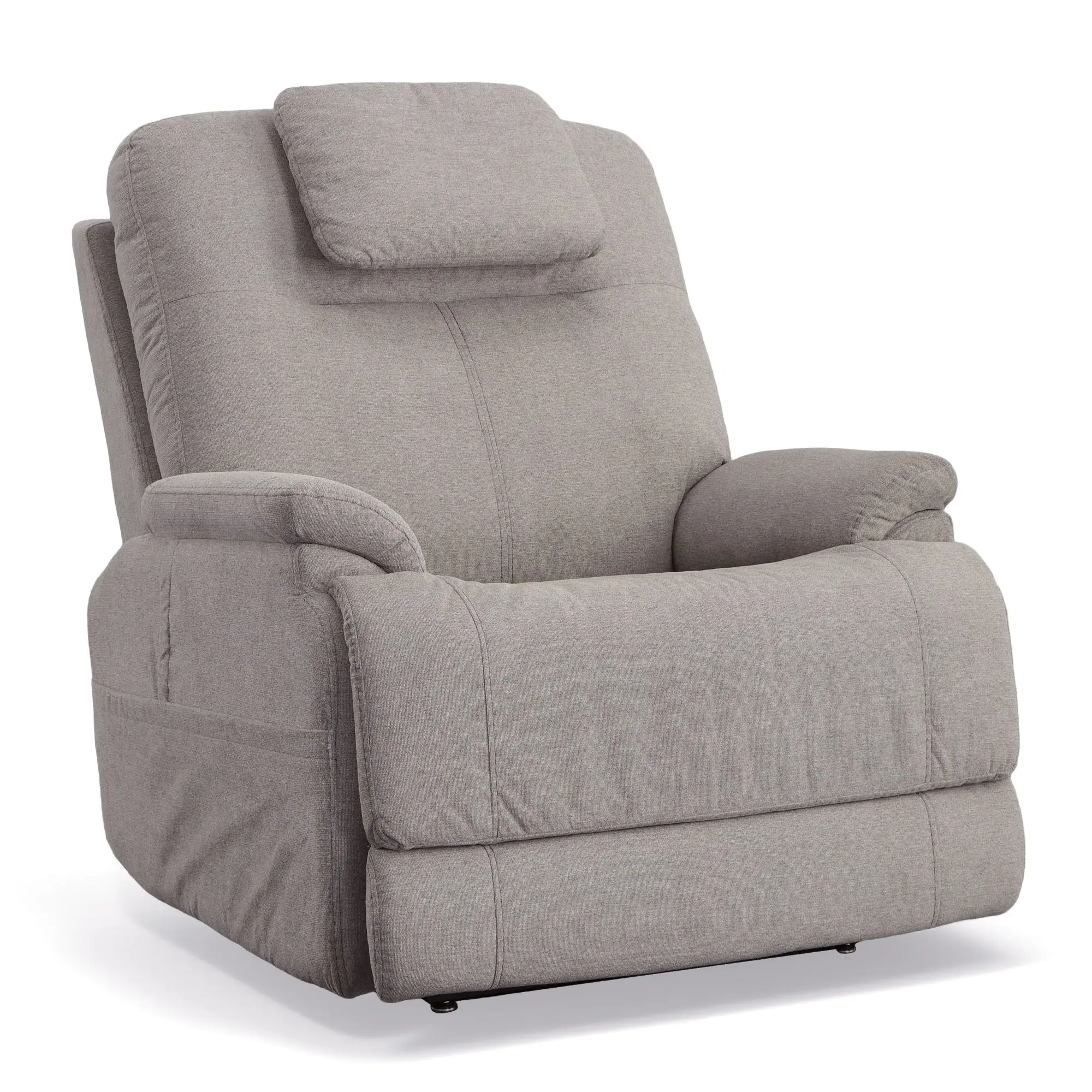223211800a2b56b178e890f45d65a6c5 Zecliner Model 1 Dove Fabric Power Sleep Recliner with Power Headrest & Lumbar - Image 1