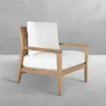 Savannah N-dura Resin Wicker Outdoor Teak Lounge Chair - Image 3