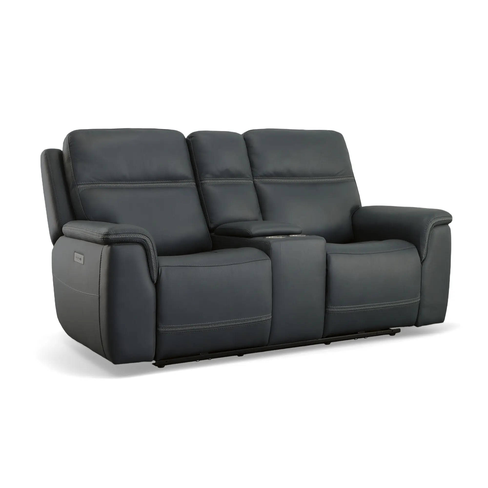 2e0cb2ddb1f2e30ced4866f8d62f6857 Sawyer Marine Leather Pwr Recl Loveseat w/ Console, Pwr Hdrsts, Lumbar - Image 1
