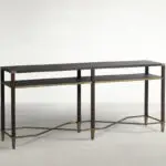 Sue Metal Rectangle Console Table - Natural Black, 70 In. W X 30.5 In. H