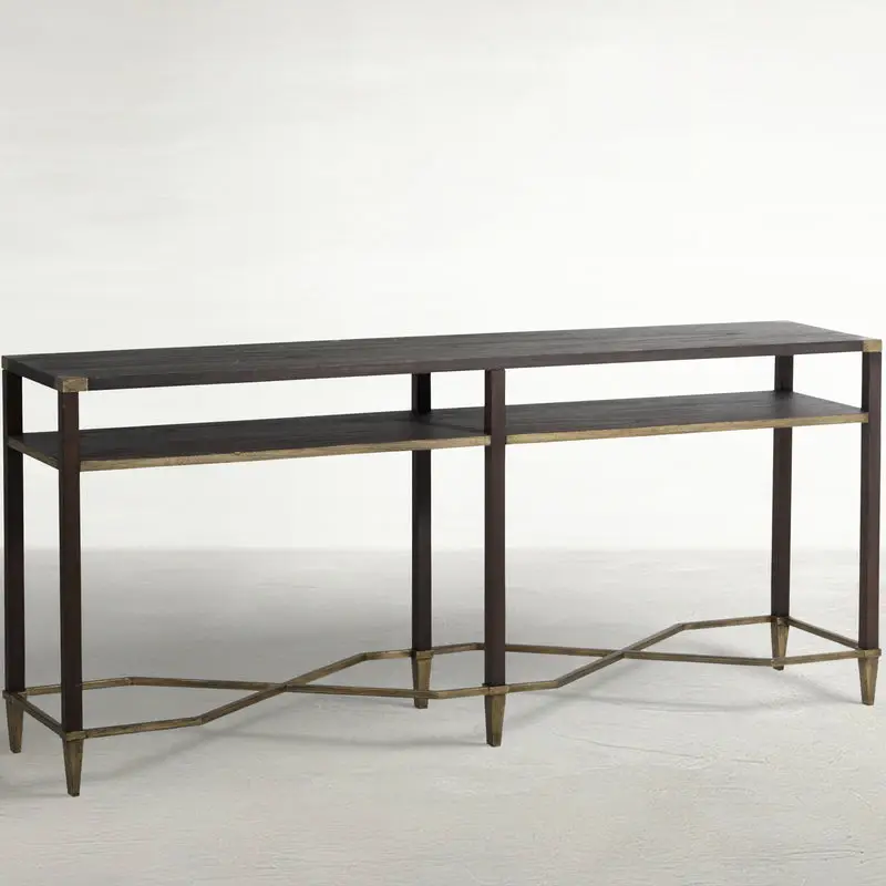 32b85a5c05c7ff433ece80fe69f307ca Sue Metal Rectangle Console Table - Natural Black, 70 In. W X 30.5 In. H - Image 1