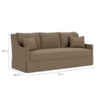 Helena Upholstered Tailored Swoop Shelter Arm Bench Seat Sleeper Sofa - Image 3