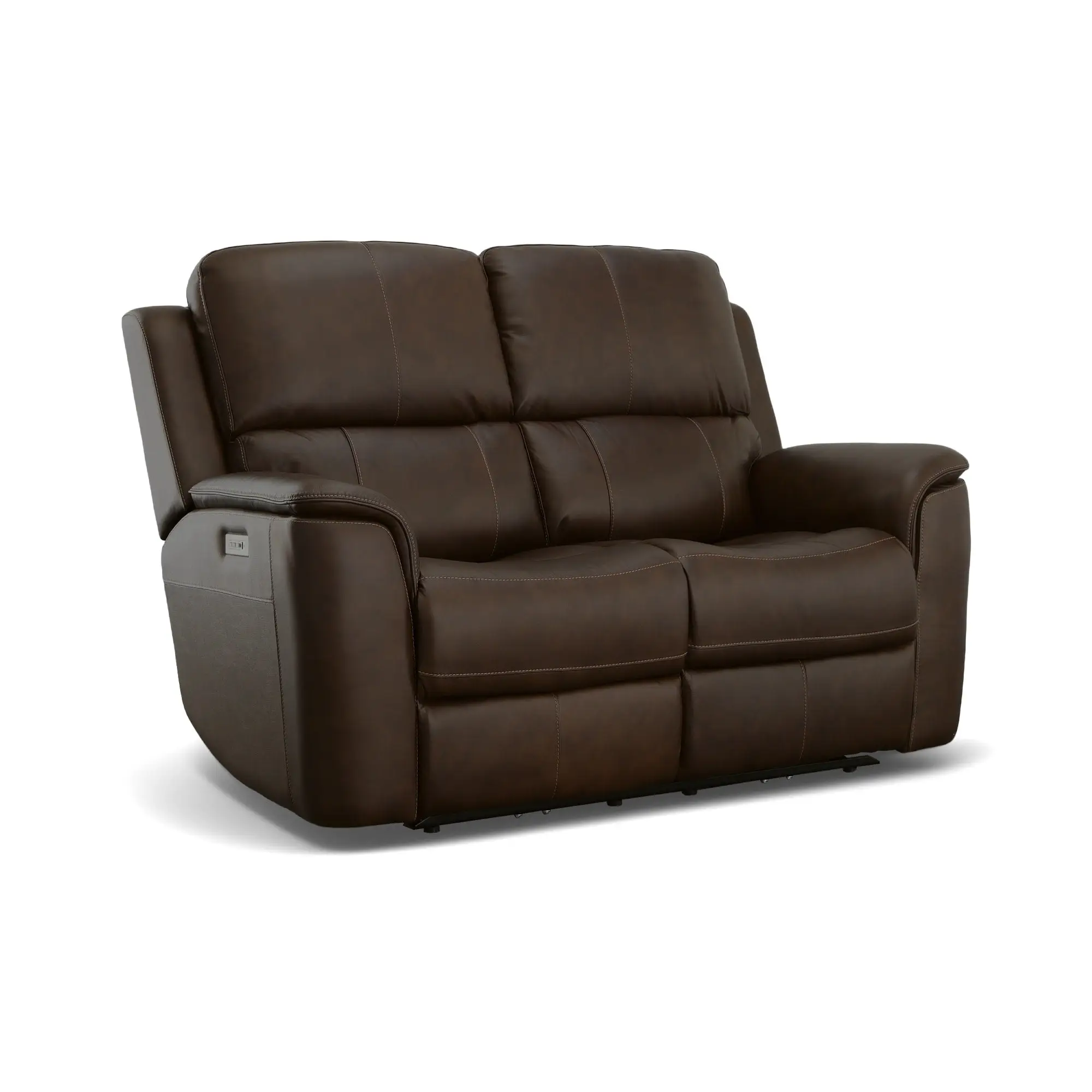 401204a04cf10aff03fc5f638f9ac1c4 Henry Burnt Umber Leather Power Reclining Loveseat with Power Headrests & Lumbar - Image 1