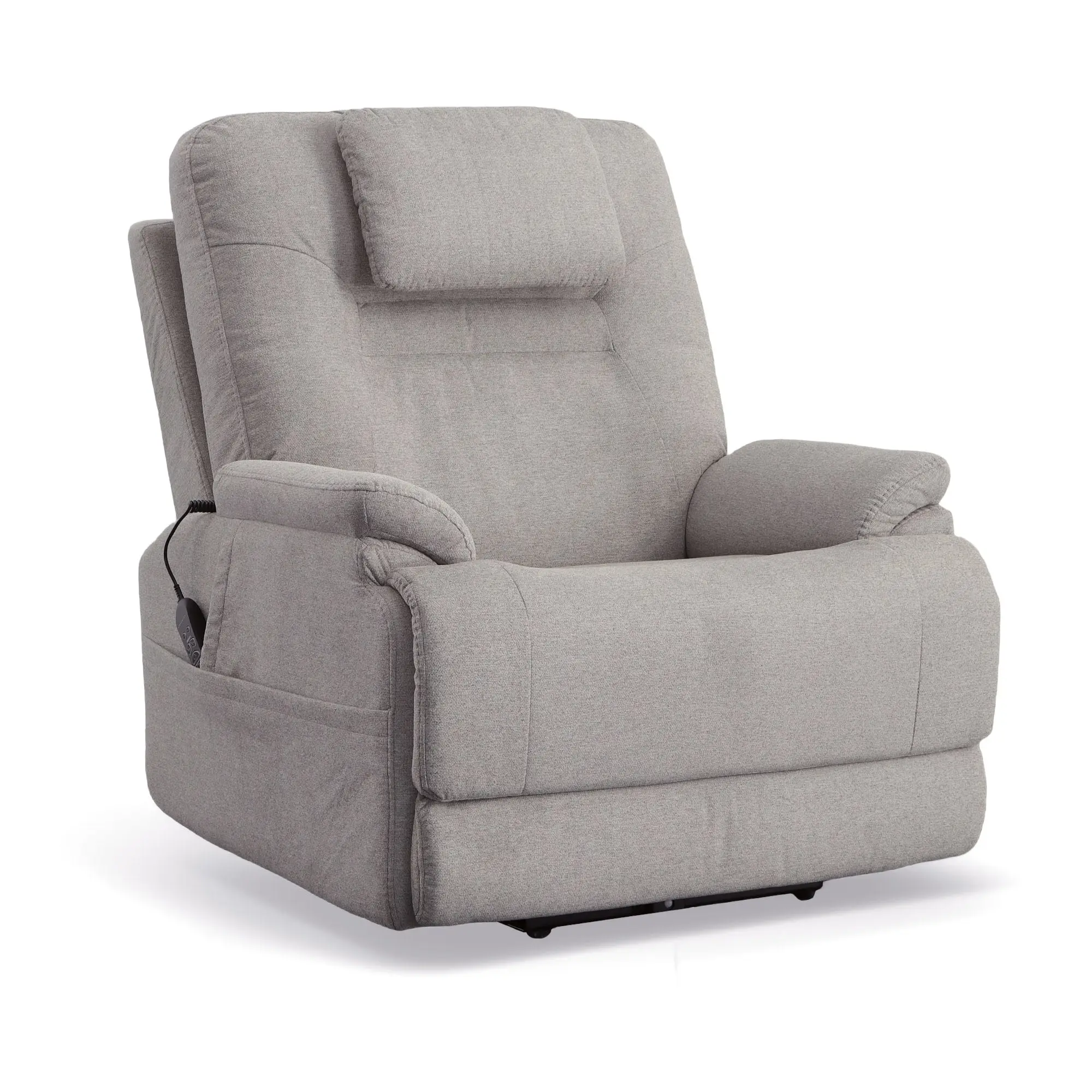 420a78df517fc8acb06a1eaf53a48179 Zecliner Model 2 Dove Fabric Power Sleep Recliner with Power Headrest & Lumbar - Image 1