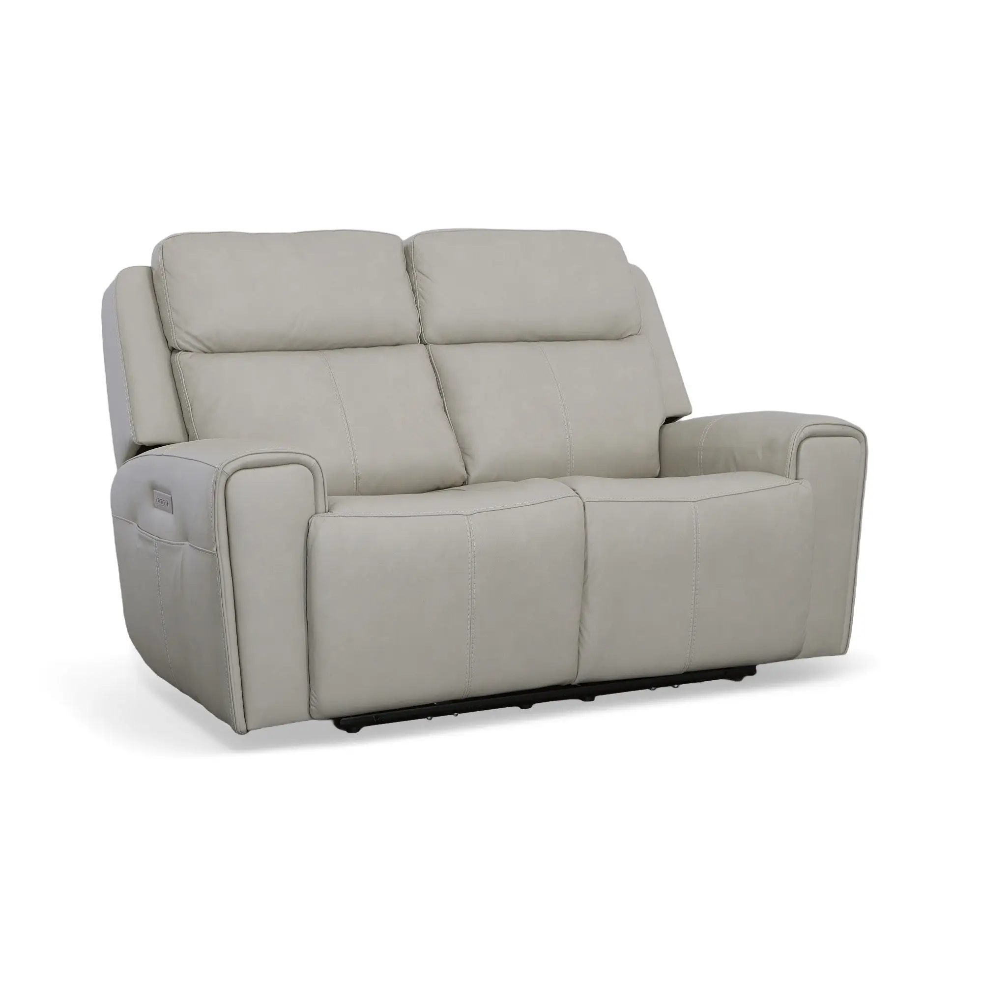 4f3505b0717593a5a43d2f7590de36b9 Barnett Gray Matters Leather Power Reclining Loveseat with Power Headrests & Lumbar - Image 1