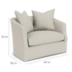 Laine Upholstered Chair & 1/2 - Rollover Arms - Image 3