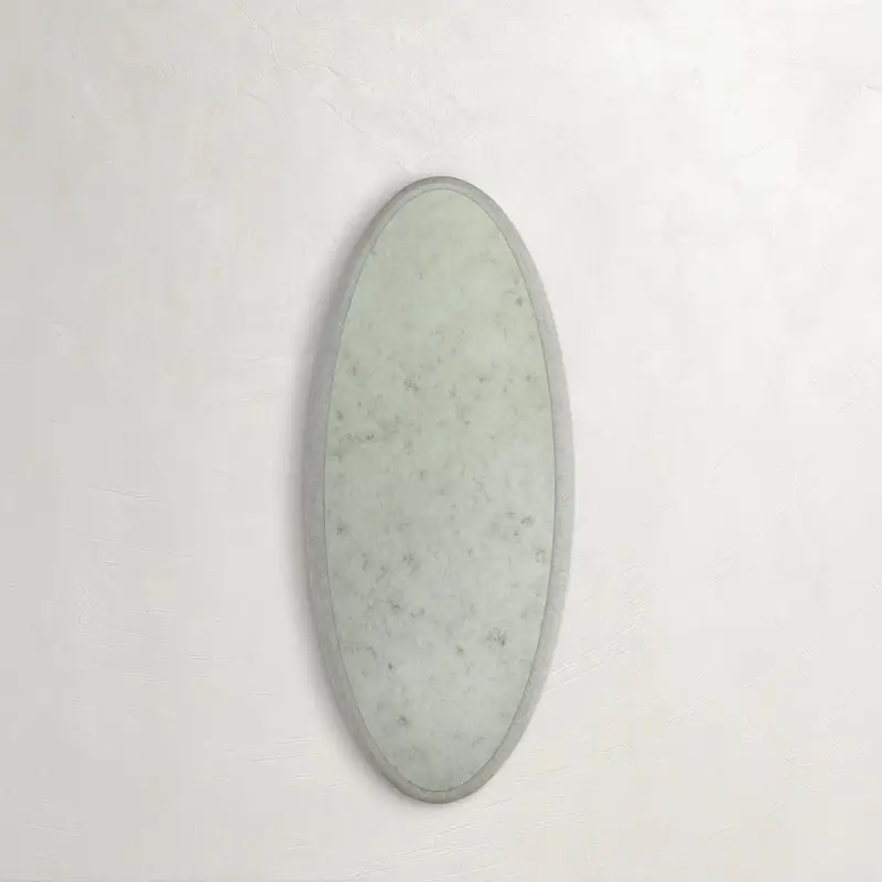 5235d3d7fef2f943817976201b355179 Daxon Oval Full-length Mirror - Textured White, 67.75 In. H X 71 In. W X 2 In. D - Image 1