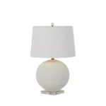 Wheeler Ceramic Crystal Matte Antique Brass Table Lamp - 25 In. H