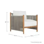 Pacifica Teak Outdoor Lounge Chair - Image 3