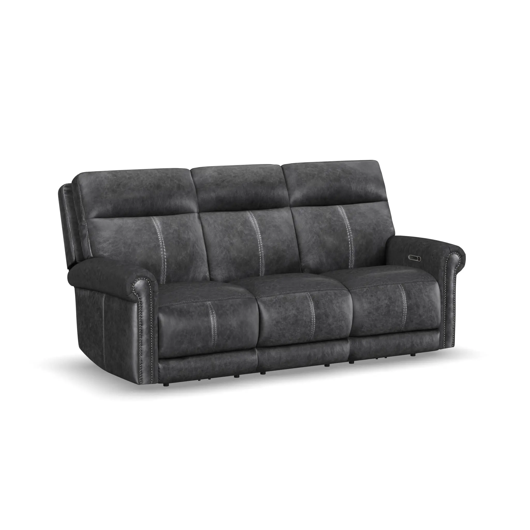 6261e7c9a7c5092fdbae52d33aa246df Alexander Leather Power Reclining Sofa with Console, Power Headrest & Lumbar - Image 1