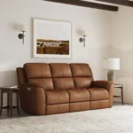 Henry Caramel Leather Power Reclining Sofa with Power Headrests & Lumbar - Image 3