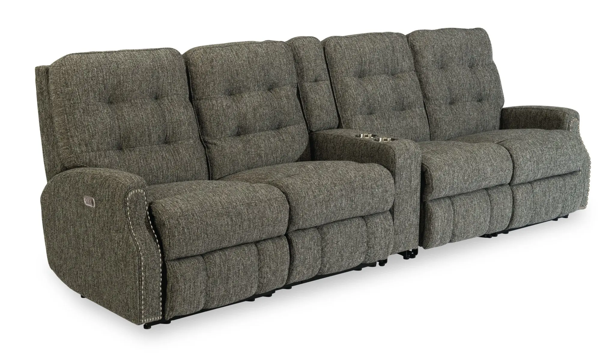 65fa0da4169eaf2dd97b6a3a4e98863f Devon Fabric Power Reclining Sectional with Power Headrests - Image 1