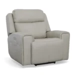 Barnett Gray Matters Leather Power Recliner with Power Headrest & Lumbar