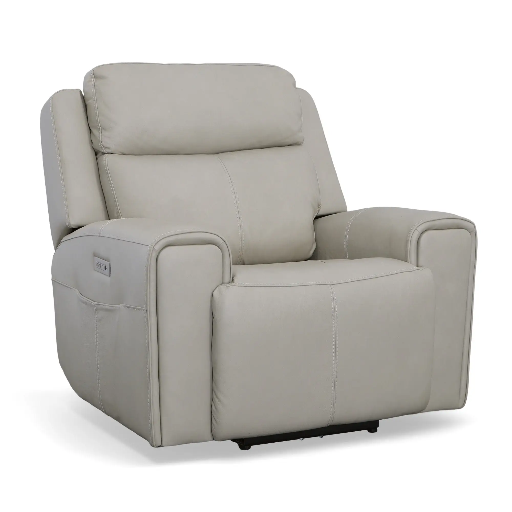 6b5b237065a78173c7d77dc654df0909 Barnett Gray Matters Leather Power Recliner with Power Headrest & Lumbar - Image 1
